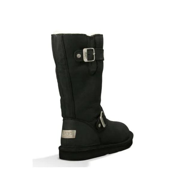 ▪︎▪︎SOLD▪︎▪︎UGG Kensington Womens Water Resistant Biker Moto Black Sheepskin - Picture 9 of 11